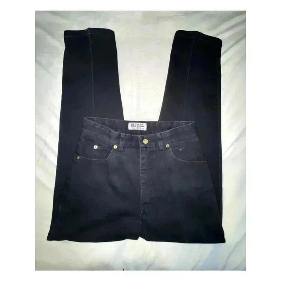 Womens St. John Signature Straight Leg High Rise Denim Jeans Black Sz 6 - Picture 1 of 7